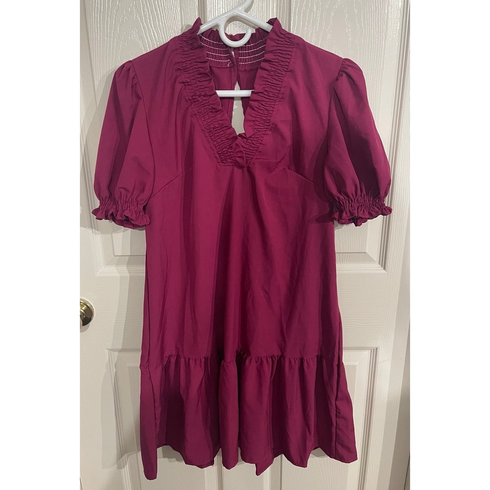 Maroon Dress Small V neck Polyester